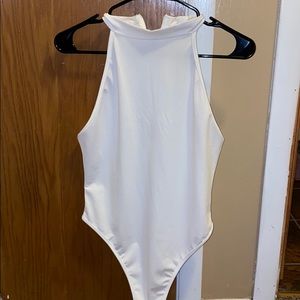 White High Neck Bodysuit